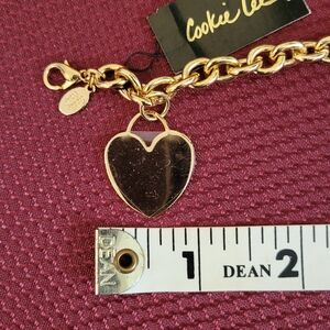 Cookie Lee Gold Heart 7" Bracelet NWT